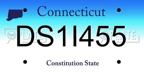 DS1I455 Connecticut License Plate