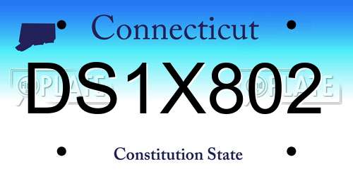 DS1X802 Connecticut License Plate