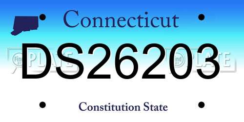 DS26203 Connecticut License Plate