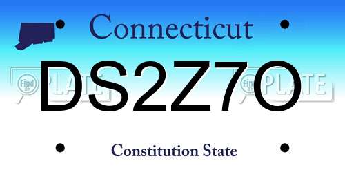 DS2Z7O Connecticut License Plate