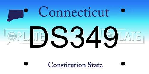 DS349 Connecticut License Plate