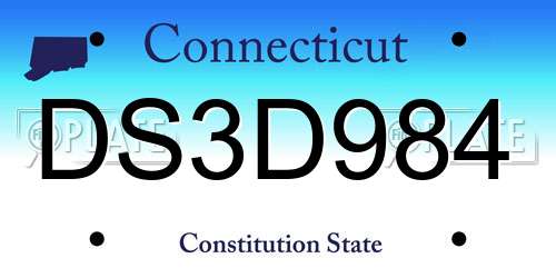 DS3D984 Connecticut License Plate