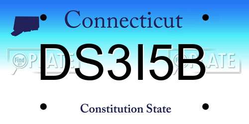 DS3I5B Connecticut License Plate