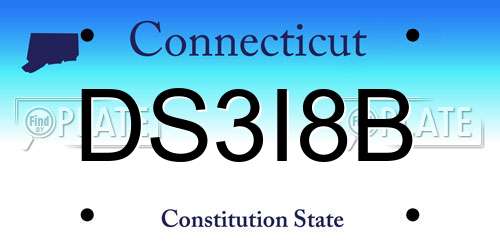 DS3I8B Connecticut License Plate