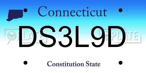 DS3L9D Connecticut License Plate