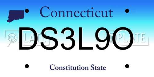 DS3L9O Connecticut License Plate