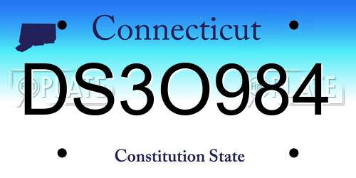 DS3O984 Connecticut License Plate