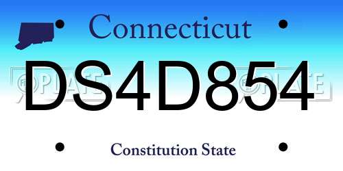 DS4D854 Connecticut License Plate