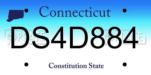 DS4D884 Connecticut License Plate