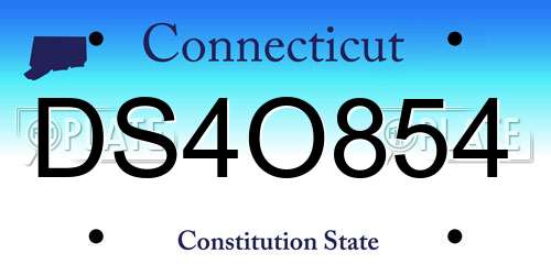 DS4O854 Connecticut License Plate