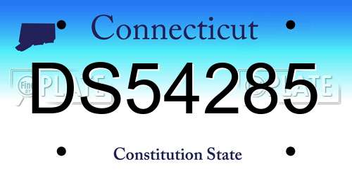 DS54285 Connecticut License Plate