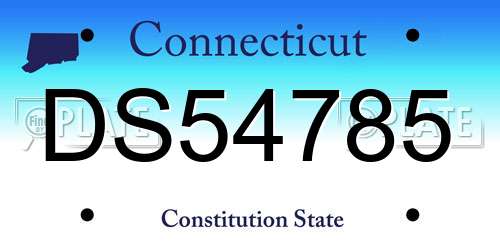 DS54785 Connecticut License Plate