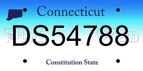 DS54788 Connecticut License Plate