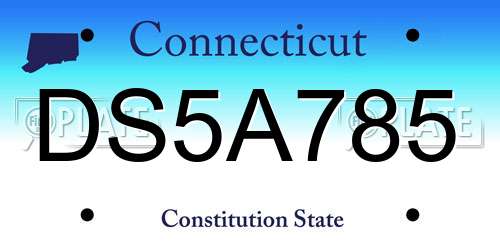 DS5A785 Connecticut License Plate