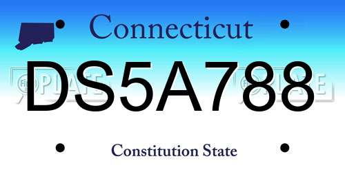 DS5A788 Connecticut License Plate
