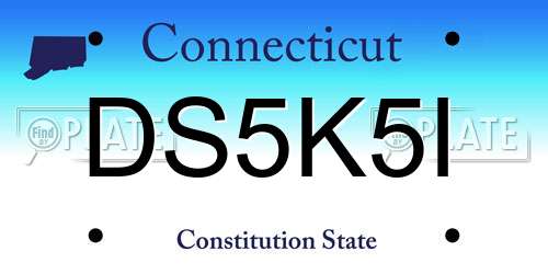 DS5K5I Connecticut License Plate