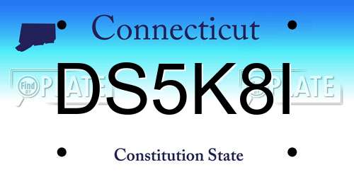 DS5K8I Connecticut License Plate