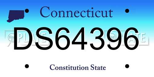 DS64396 Connecticut License Plate