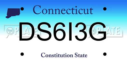 DS6I3G Connecticut License Plate