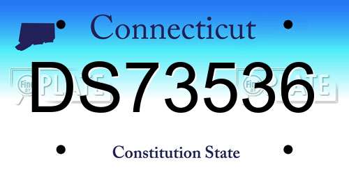 DS73536 Connecticut License Plate