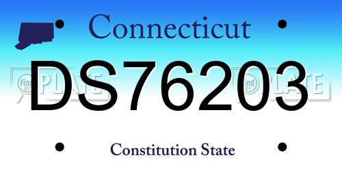 DS76203 Connecticut License Plate