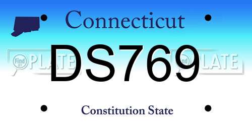 DS769 Connecticut License Plate