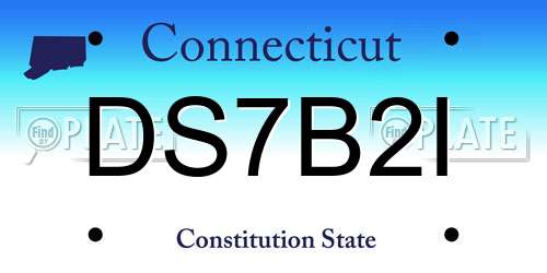 DS7B2I Connecticut License Plate