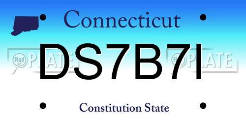 DS7B7I Connecticut License Plate