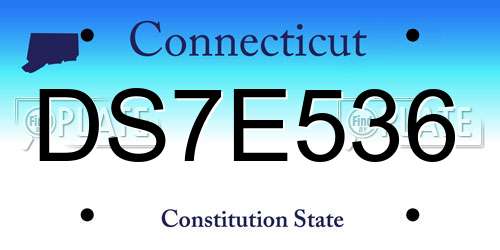 DS7E536 Connecticut License Plate