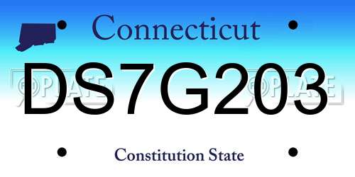 DS7G203 Connecticut License Plate