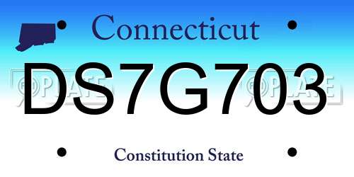 DS7G703 Connecticut License Plate