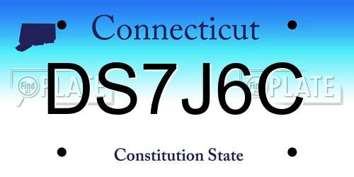 DS7J6C Connecticut License Plate