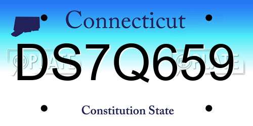 DS7Q659 Connecticut License Plate
