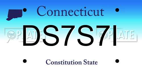 DS7S7I Connecticut License Plate