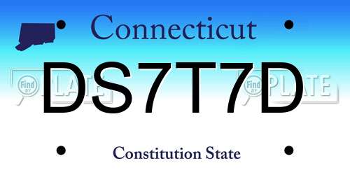 DS7T7D Connecticut License Plate