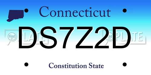 DS7Z2D Connecticut License Plate