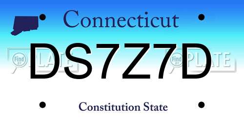 DS7Z7D Connecticut License Plate