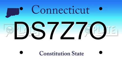DS7Z7O Connecticut License Plate