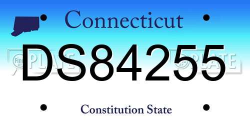 DS84255 Connecticut License Plate