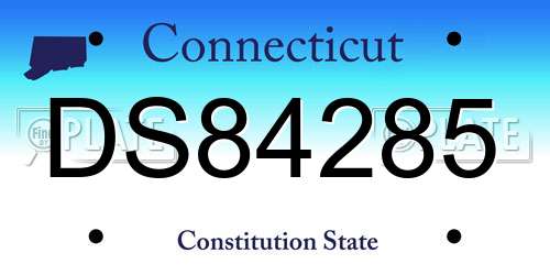 DS84285 Connecticut License Plate
