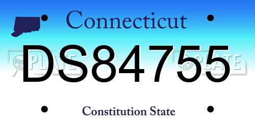 DS84755 Connecticut License Plate
