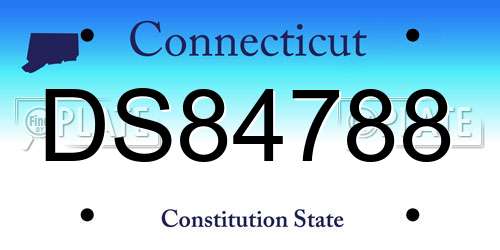 DS84788 Connecticut License Plate
