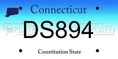 DS894 Connecticut License Plate