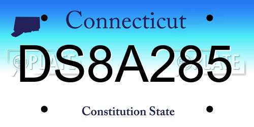 DS8A285 Connecticut License Plate