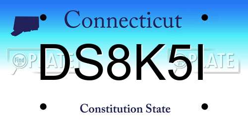 DS8K5I Connecticut License Plate