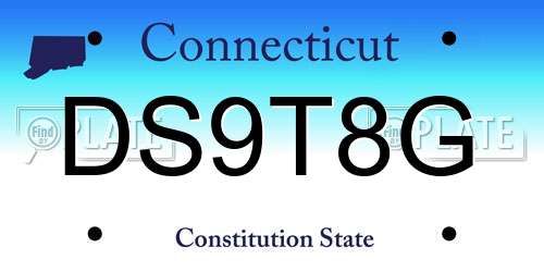 DS9T8G Connecticut License Plate