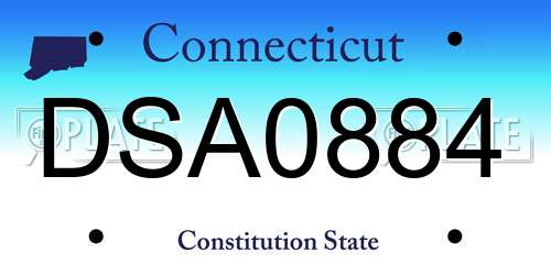 DSA0884 Connecticut License Plate