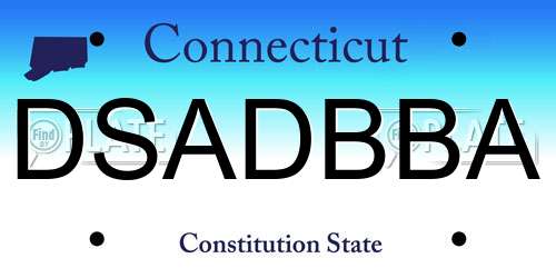 DSADBBA Connecticut License Plate