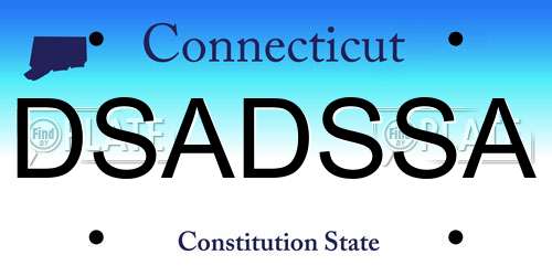 DSADSSA Connecticut License Plate