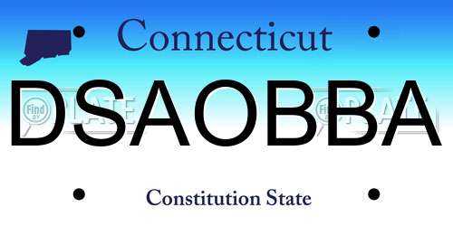 DSAOBBA Connecticut License Plate